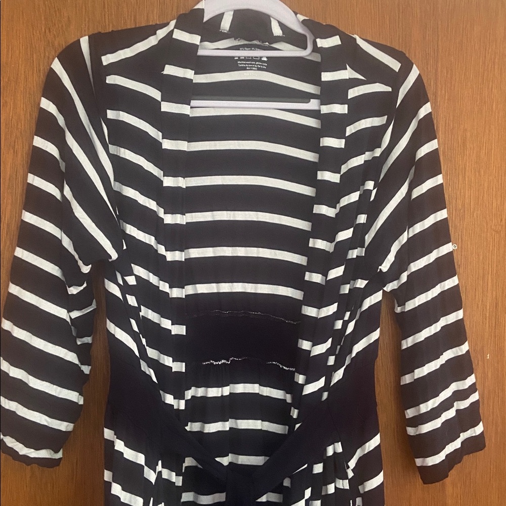 🧡 Women’s ‘Baby Be Mine’ striped nursing/maternity robe - Picture 2 of 5